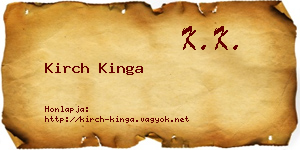 Kirch Kinga névjegykártya